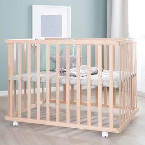 Țarc pentru copii gri din lemn masiv de fag 75x100 cm Roba style – Roba