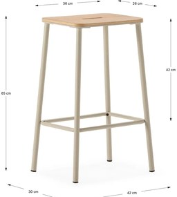 Set de scaune de bar crem 2 buc. (înălțime șezut 65 cm) Abba – Marckeric