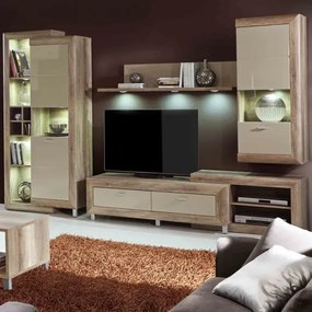 Set Mobila Living Genetic, Sonoma Antic Si Bej Lucios, 280 Cm