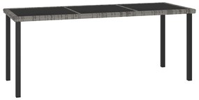 vidaXL Masă de grădină, gri, 180 x 70 x 73 cm, poliratan