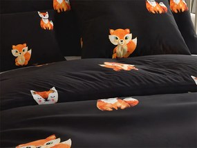 Lenjerie de pat din microfibra FOXES neagra Dimensiune lenjerie de pat: 2 buc 70 x 80 cm | 160 x 200 cm