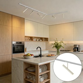 Modern railsysteem wit met 6 spots beige 1-fase - Slimline Avery