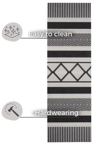 Covor de bucătărie / traversă Zala Living Cook &amp; Clean Urban, 45 x 140 cm, negru-gri