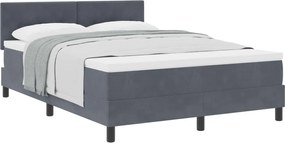 vidaXL Pat cu arcuri cu saltea Gri închis 160 x 200 cm Catifea