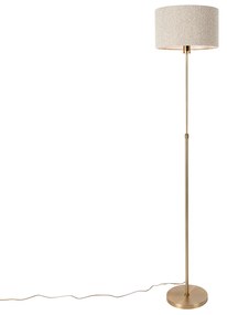 Lampa de podea reglabila bronz cu abajur boucle taupe 35 cm - Parte