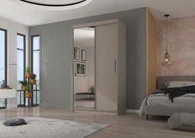 Dulap cu uși glisante ESTI – cu oglindă – 120x59x215 cm – Cașmir