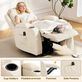 Homcom Fotoliu Relax – Rabatabil cu Masaj &amp; incalzire | Aosom Romania