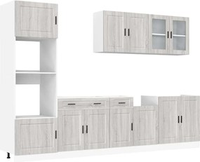 vidaXL Set de dulapuri de bucătărie 7 piese „Kalmar” lemn Sonoma gri