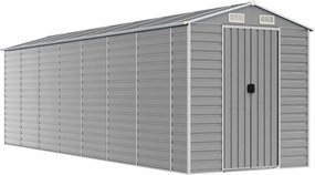 vidaXL Șopron de grădină gri deschis 191x640x198 cm, oțel galvanizat
