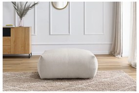 Taburet crem cu tapițerie din catifea reiată Voltaire – Bobochic Paris