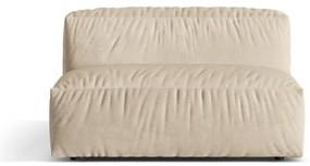 Modul pentru canapea modulară bej cu tapițerie din catifea (de mijloc) Martina – Micadoni