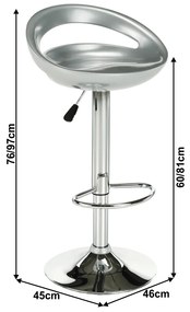 Zondo Scaun tip bar Drymen Nove (gri + Crom). 794743