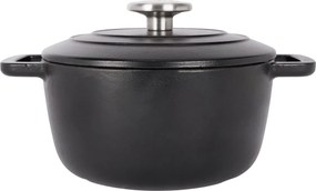 Oală fontă emailată cu capac 20 cm 2,7 L Negru Fontestic Cosy &amp; Trendy 9967204