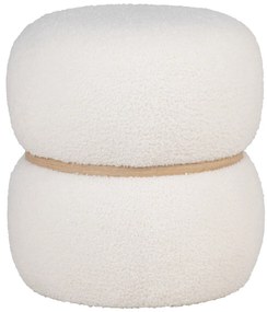 Milford puf, pluș, alb, 38x41 cm