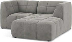 Colțar gri cu tapițerie din catifea (cu colț pe partea dreaptă/cu șezlong) Aloha – Makamii