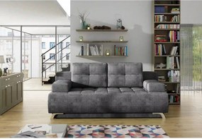 Canapea extensibila OSLO, stofa clasica gri inchis - Austin 19, cu lad