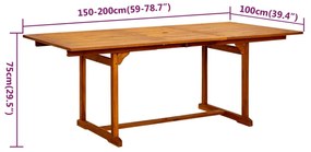 Set mobilier de gradina, 7 piese, lemn masiv de acacia Dreptunghiular, 7