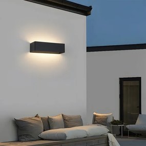 Brilagi - Aplica LED de exterior DONNANI, 12W, 230V, 30 cm, negru, IP44