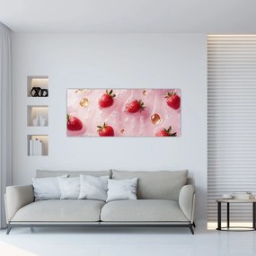 Tablou - Căpșuni în bule (120x50 cm)