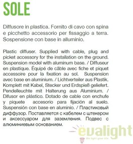Corp iluminat exterior IP44, diametru 30cm, SOLE PT1 SMALL 191638