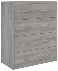 Servanta cu 4 sertare, gri sonoma, 60x30,5x71 cm 1, sonoma gri