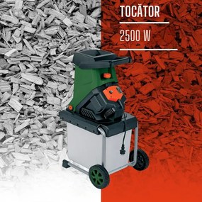 Tocător de grădină CHIP cu recipient de colectare de 50 l, 3100W negru/verde Gardebruk