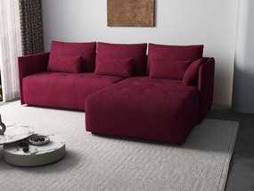 Colțar extensibil dumonde cu ladă de depozitare si sezut confortabil din spuma high-density, Malta Zoom Red II 235x185 cm