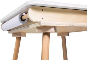 Set pentru copii reglabil BUNNY, masă și 2 scaune, alb/maro ELIS design