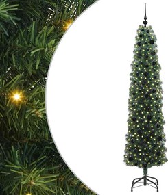 vidaXL Brad de Crăciun artificial Verde 210 cm PVC și oțel și plastic