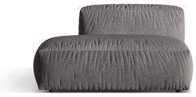 Modul pentru canapea modulară gri cu tapițerie din catifea (cu colț pe partea stângă) Martina – Micadoni