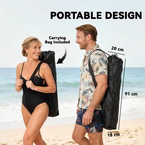 Outsunny Set de 2 Scaune Pliabile Rabatabile pentru Camping cu Suport Picioare Detașabil, Tetieră, Suport Pahar și Husă, Negru | Aosom Romania