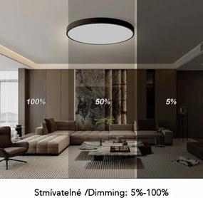 Immax NEO 07314L-LED Plafonieră dimabilă SEMPLICI 128W/230V Ø100 cm Wi-FiTuya negru + telecomandă