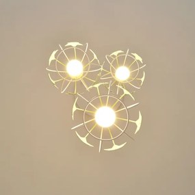 Lustră pe cablu pentru copii STARS 3xE27/15W/230V verde/alb