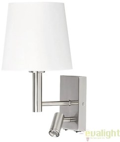 Aplica de perete moderna cu reader LED, finisaj crom, Harvey 6539 RX