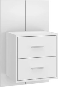 vidaXL Noptieră de perete, alb