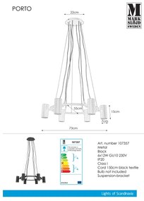 Markslöjd 107357 - Lustră pe cablu PORTO 6xGU10/12W/230V