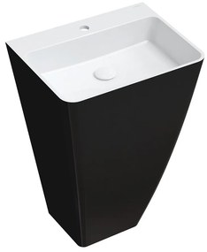 Lavoar freestanding Omnires Parma M+ dreptunghiular negru - alb 55 cm