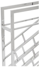 Raft pentru sticle de vin argintiu lucios din metal număr sticle 24 Barolo – Premier Housewares