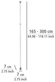 Wenko Bară telescopică verticală Herkules 165–300cm, albă