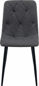 Scaun gri inchis LIBRA STONE GREY cu picioare negre