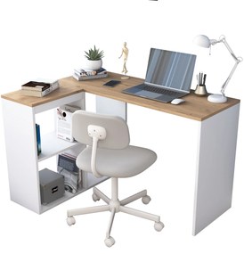 Masă PC Haiti 113 (Stejar + Alb). 1072716