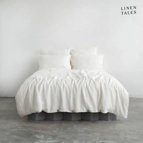 Lenjerie de pat albă din in pentru pat de o persoană 135x200 cm – Linen Tales