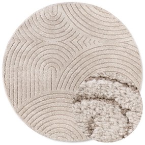 Covor taupe rotund ø 160 cm Panglao New York Taupe – Elle Decoration