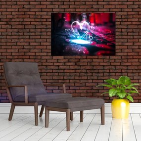 Tablou cu inima iluminată (90x60 cm)