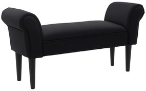 HOMCOM Bancă de Capăt de Pat cu Cotiere Rulate, Bancă Căptușită pentru Dormitor, 102x36x51 cm, Negru | Aosom Romania