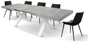 Masa Linda extensibila - BLAT GRI CIMENT, PICIOR ALB - 160 cm / 90 cm / h 77