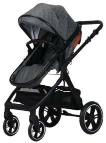 Carucior nou nascuti 2 in 1 NOVOKIDS™ X1000 series, Cu geanta bebe, Cadru Aluminiu, Amortizoare, Roti din cauciuc plin AVE, Landou, Spatar reglabil 3