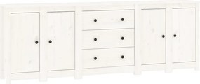vidaXL Servantă, alb, 230x35x80 cm, lemn masiv de pin