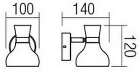Redo 04-475 - Aplică perete BOWIE 1xE14/28W/230V