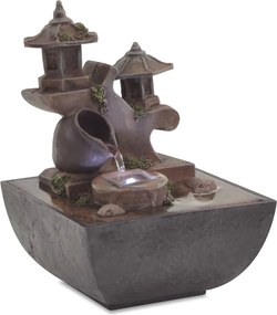 vidaXL Fântână de interior cu iluminare LED, polirășină